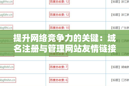 提升网络竞争力的关键：域名注册与管理网站友情链接交换平台