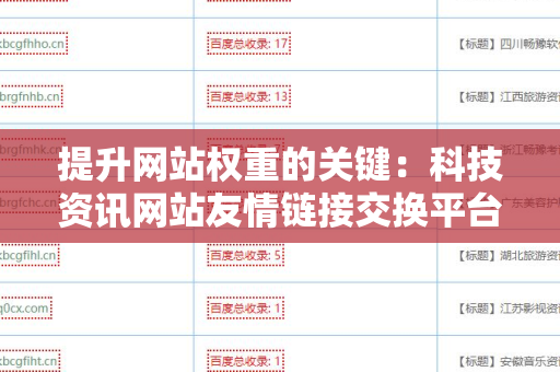 提升网站权重的关键：科技资讯网站友情链接交换平台