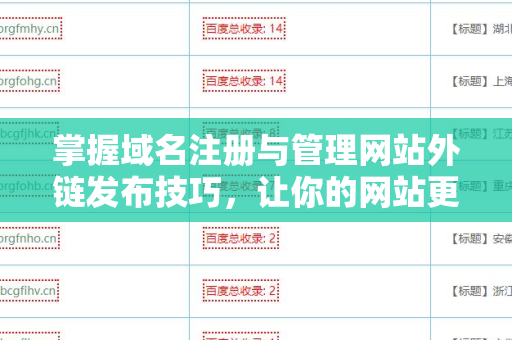 掌握域名注册与管理网站外链发布技巧，让你的网站更具竞争力