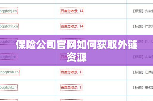 保险公司官网如何获取外链资源