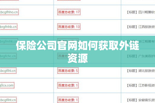 保险公司官网如何获取外链资源