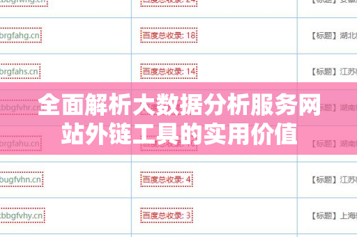 全面解析大数据分析服务网站外链工具的实用价值
