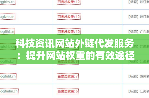 科技资讯网站外链代发服务：提升网站权重的有效途径