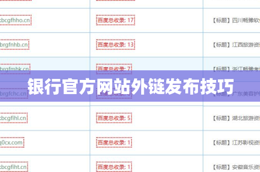 银行官方网站外链发布技巧