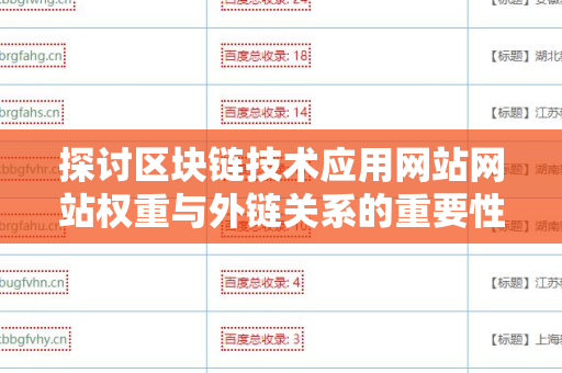 探讨区块链技术应用网站网站权重与外链关系的重要性