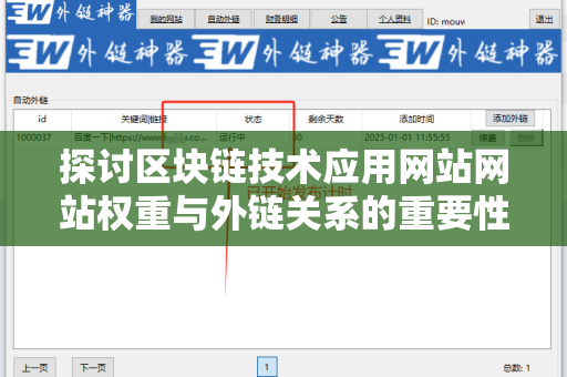 探讨区块链技术应用网站网站权重与外链关系的重要性