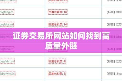 证券交易所网站如何找到高质量外链