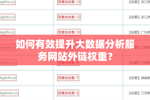 如何有效提升大数据分析服务网站外链权重？