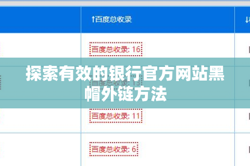 探索有效的银行官方网站黑帽外链方法