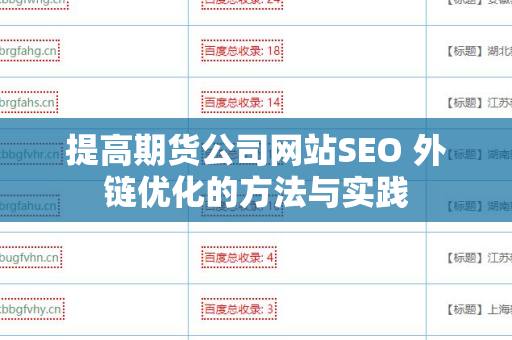 提高期货公司网站SEO 外链优化的方法与实践