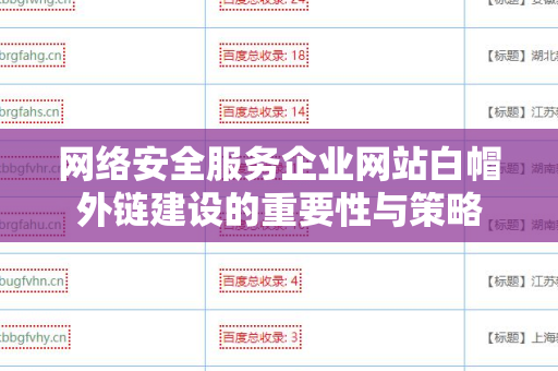 网络安全服务企业网站白帽外链建设的重要性与策略