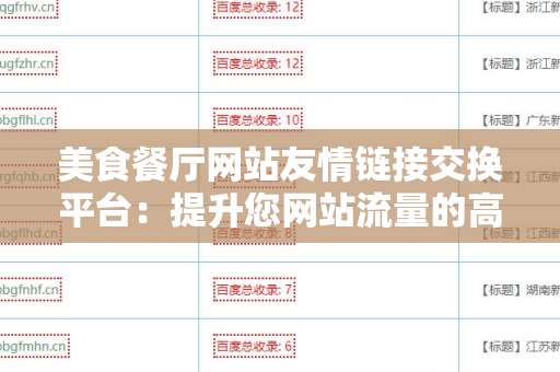 美食餐厅网站友情链接交换平台：提升您网站流量的高效途径