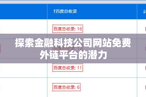 探索金融科技公司网站免费外链平台的潜力