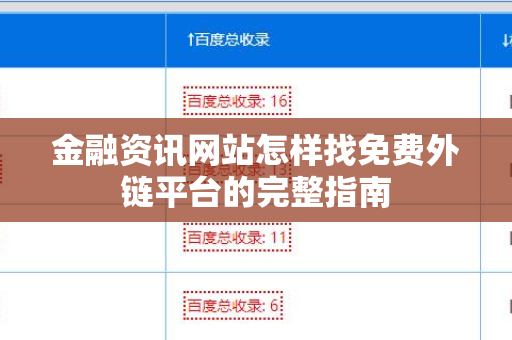 金融资讯网站怎样找免费外链平台的完整指南