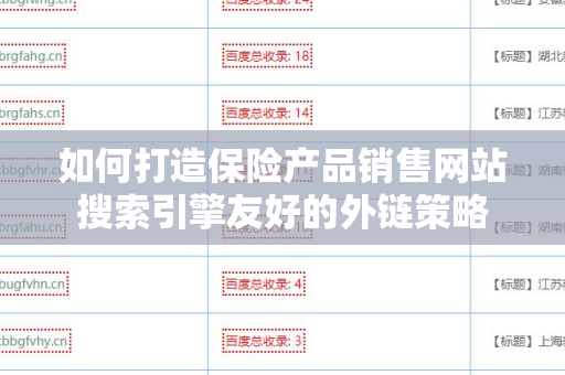 如何打造保险产品销售网站搜索引擎友好的外链策略