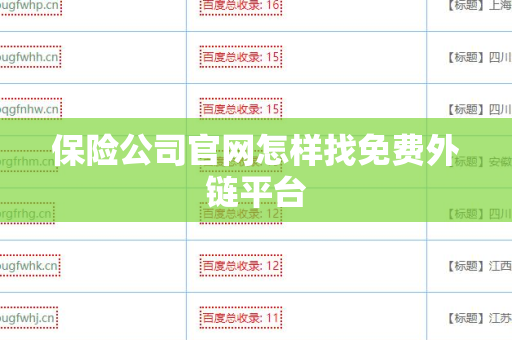 保险公司官网怎样找免费外链平台