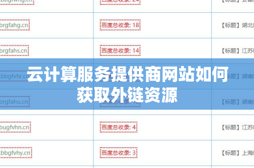 云计算服务提供商网站如何获取外链资源