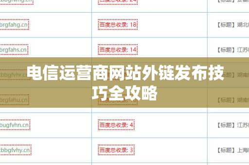 电信运营商网站外链发布技巧全攻略