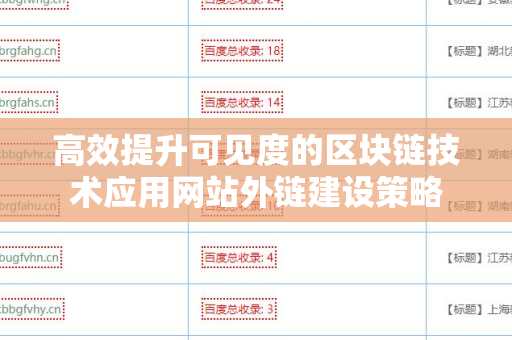高效提升可见度的区块链技术应用网站外链建设策略