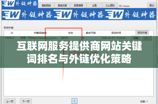 互联网服务提供商网站关键词排名与外链优化策略