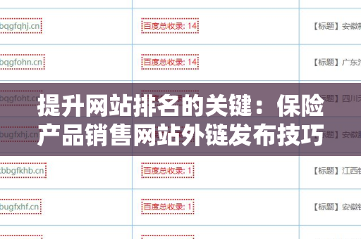 提升网站排名的关键：保险产品销售网站外链发布技巧