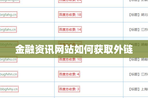 金融资讯网站如何获取外链