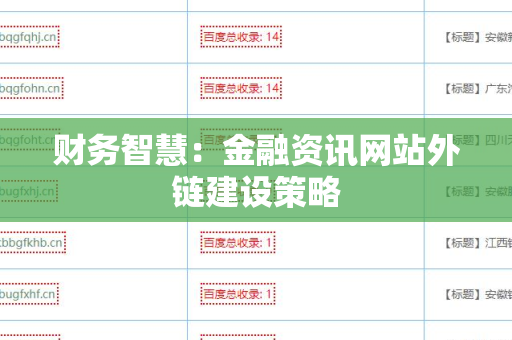 财务智慧：金融资讯网站外链建设策略