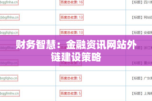 财务智慧：金融资讯网站外链建设策略