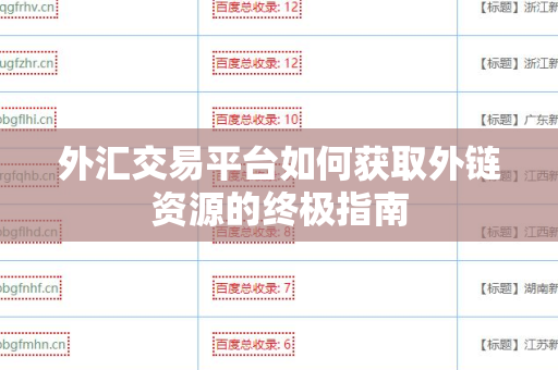 外汇交易平台如何获取外链资源的终极指南