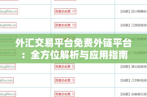 外汇交易平台免费外链平台：全方位解析与应用指南