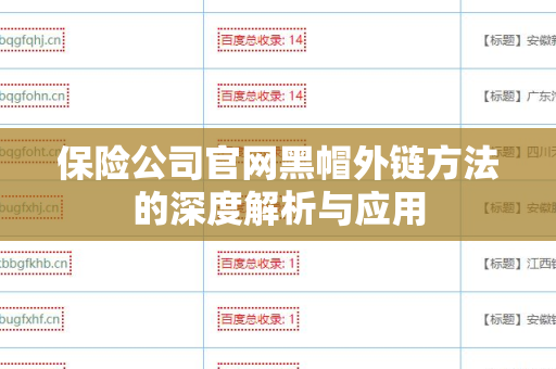 保险公司官网黑帽外链方法的深度解析与应用