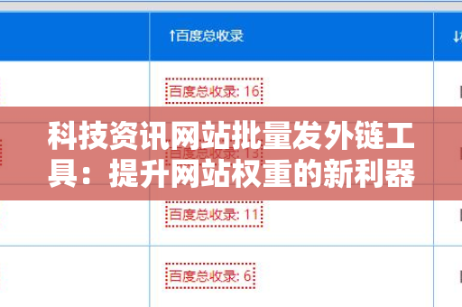 科技资讯网站批量发外链工具：提升网站权重的新利器