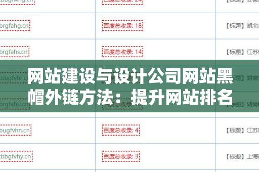 网站建设与设计公司网站黑帽外链方法：提升网站排名的风险与控制