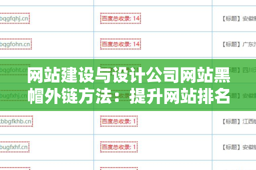 网站建设与设计公司网站黑帽外链方法：提升网站排名的风险与控制