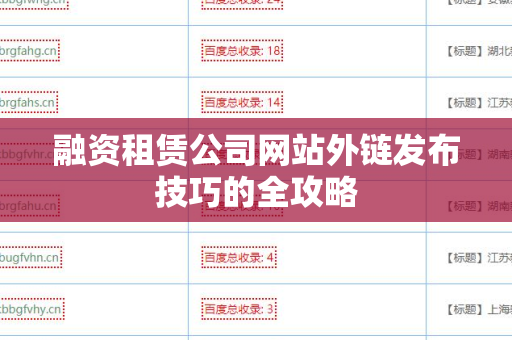 融资租赁公司网站外链发布技巧的全攻略