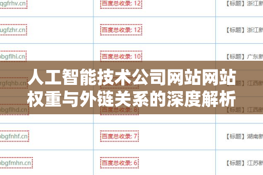 人工智能技术公司网站网站权重与外链关系的深度解析