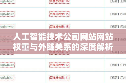 人工智能技术公司网站网站权重与外链关系的深度解析