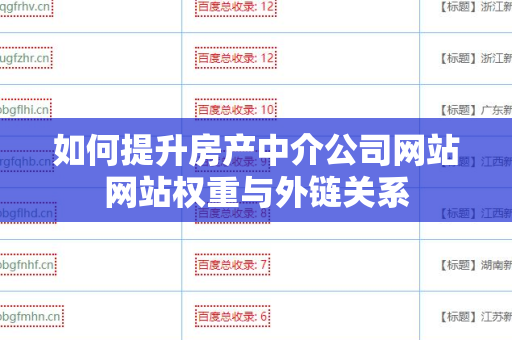 如何提升房产中介公司网站网站权重与外链关系