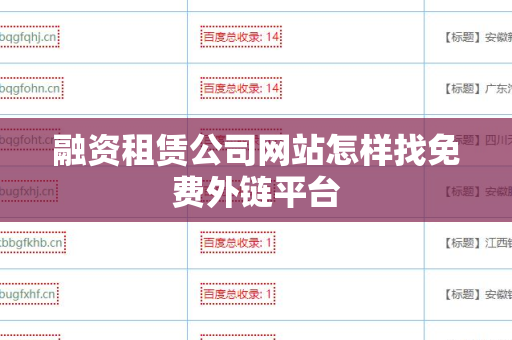 融资租赁公司网站怎样找免费外链平台