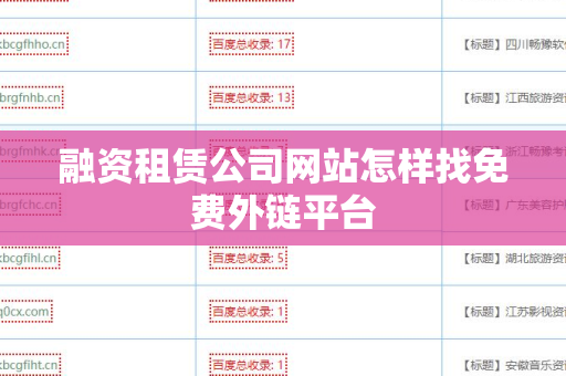 融资租赁公司网站怎样找免费外链平台