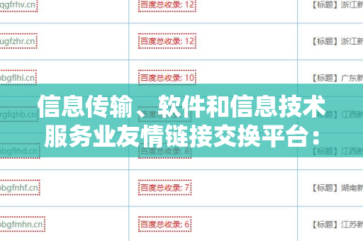 信息传输、软件和信息技术服务业友情链接交换平台：提升网络影响力的关键