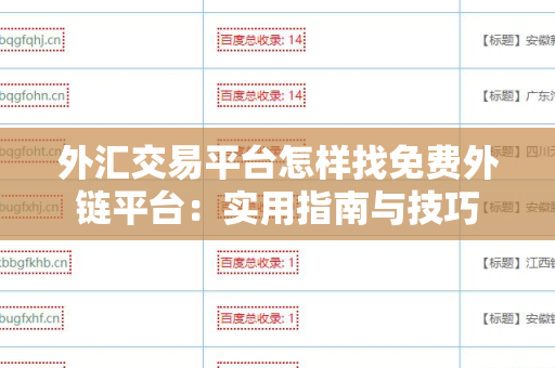 外汇交易平台怎样找免费外链平台：实用指南与技巧