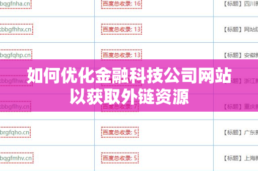 如何优化金融科技公司网站以获取外链资源