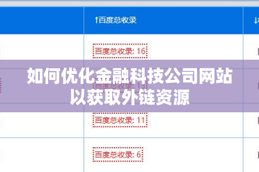 如何优化金融科技公司网站以获取外链资源