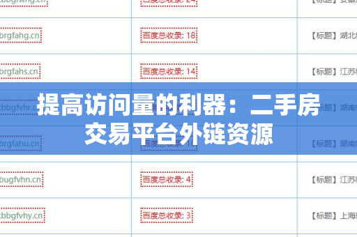 提高访问量的利器：二手房交易平台外链资源