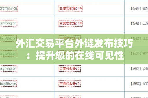 外汇交易平台外链发布技巧：提升您的在线可见性