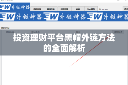 投资理财平台黑帽外链方法的全面解析