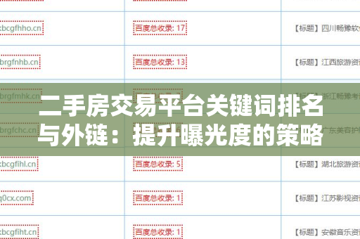 二手房交易平台关键词排名与外链：提升曝光度的策略