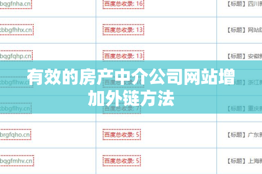 有效的房产中介公司网站增加外链方法