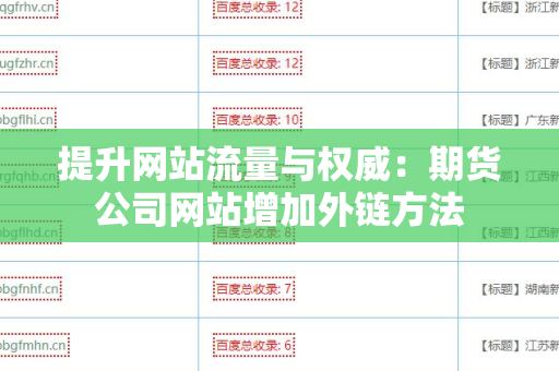 提升网站流量与权威：期货公司网站增加外链方法